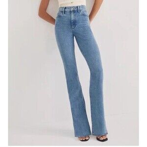 Favorite Daughter Jeans Valentina High Rise Mini Boot Cut Indio 34 Light Blue